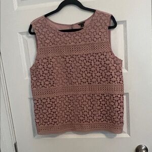 Ann Taylor Mauve Lace Sleeveless Blouse